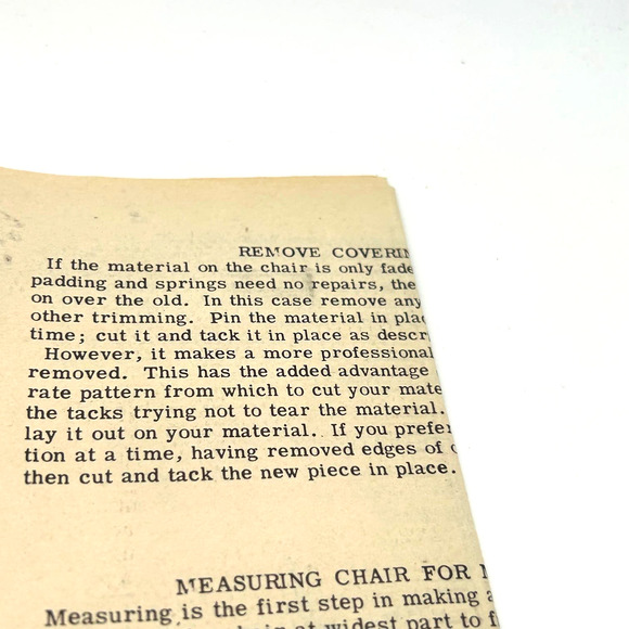 Alice Brooks Vintage Furniture Reupholstery Instructions #7460 - Picture 4 of 9